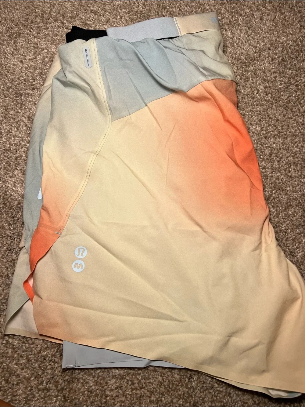Men's Gradient Orange and Cream Active Shorts